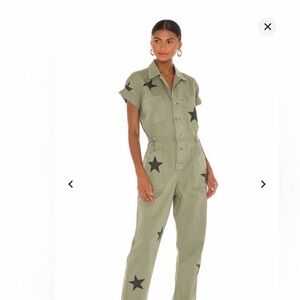 pistola Grover Utility Jumpsuit with Black Star Print